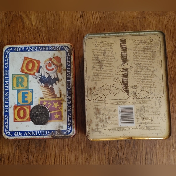 1989 vintage OREO Mr Christie's cookies Tin 40th Anniversary Jack In The Box 🤡 - Picture 2 of 6